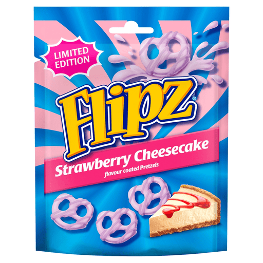 Flipz Strawberry Cheesecake Flavour Pretzel Snacks 90g