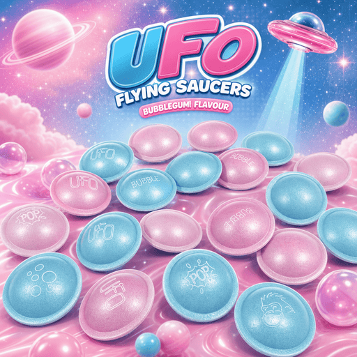 Flying Saucers UFO Bubblegum Flavour Candy 20 Pack