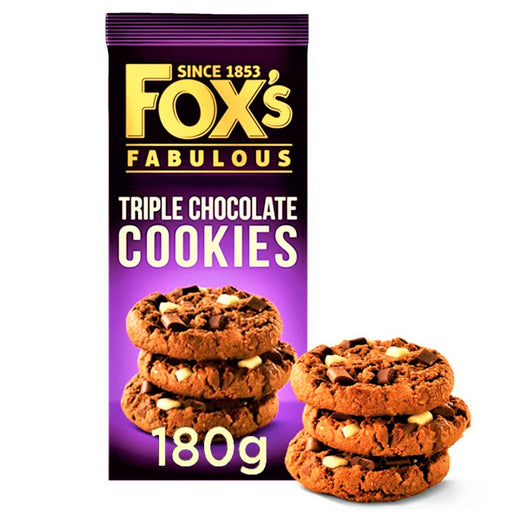 Fox's Fabulous Triple Chocolate Chunkie Cookies 180g - Happy Candy UK LTD