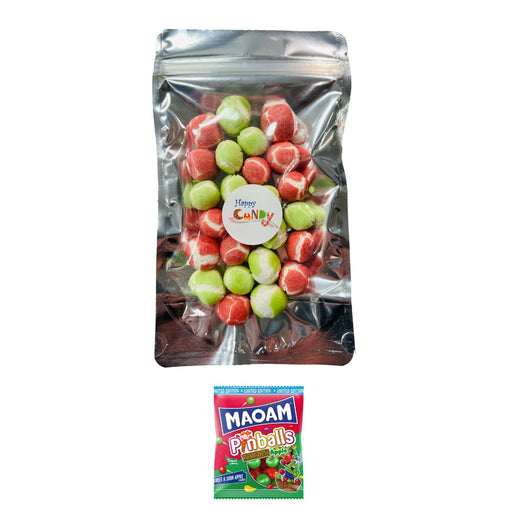 Freeze Dried Maoam Pinballs Apple 25 Piece Pouch (Germany) - Happy Candy UK LTD
