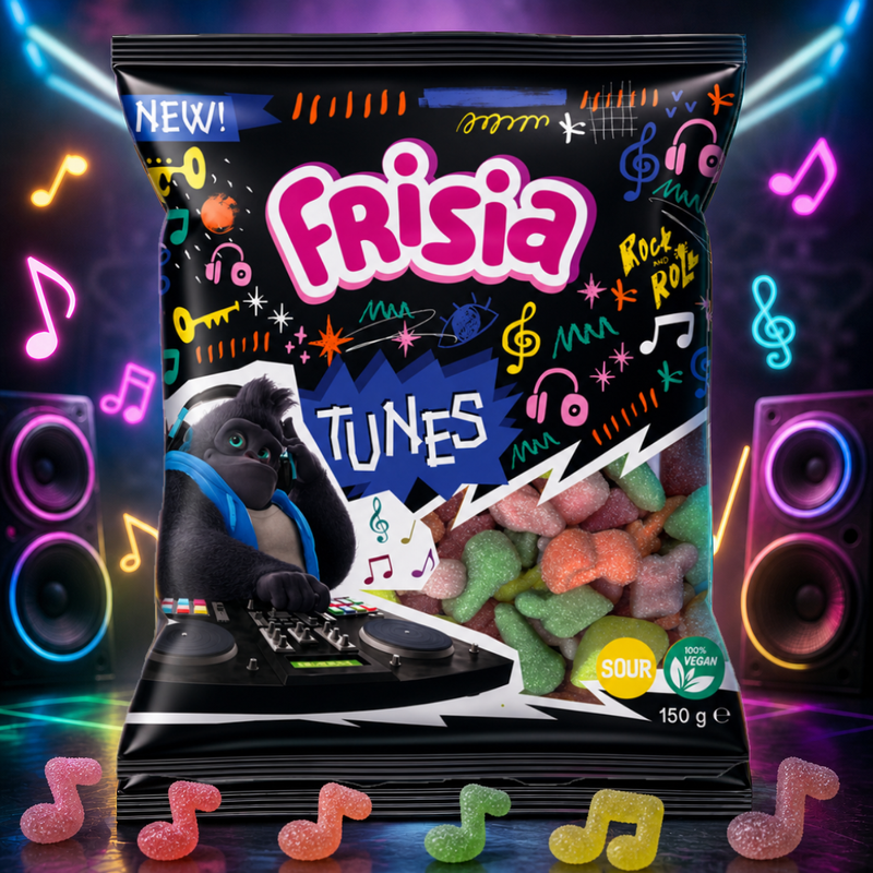 Frisia Sour Tunes Vegan Gummy Candy Bag 150g