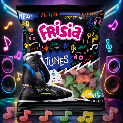 Frisia Sour Tunes Vegan Gummy Candy Bag 150g