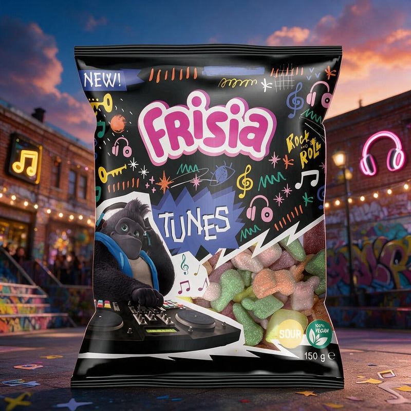 Frisia Sour Tunes Vegan Gummy Candy Bag 150g