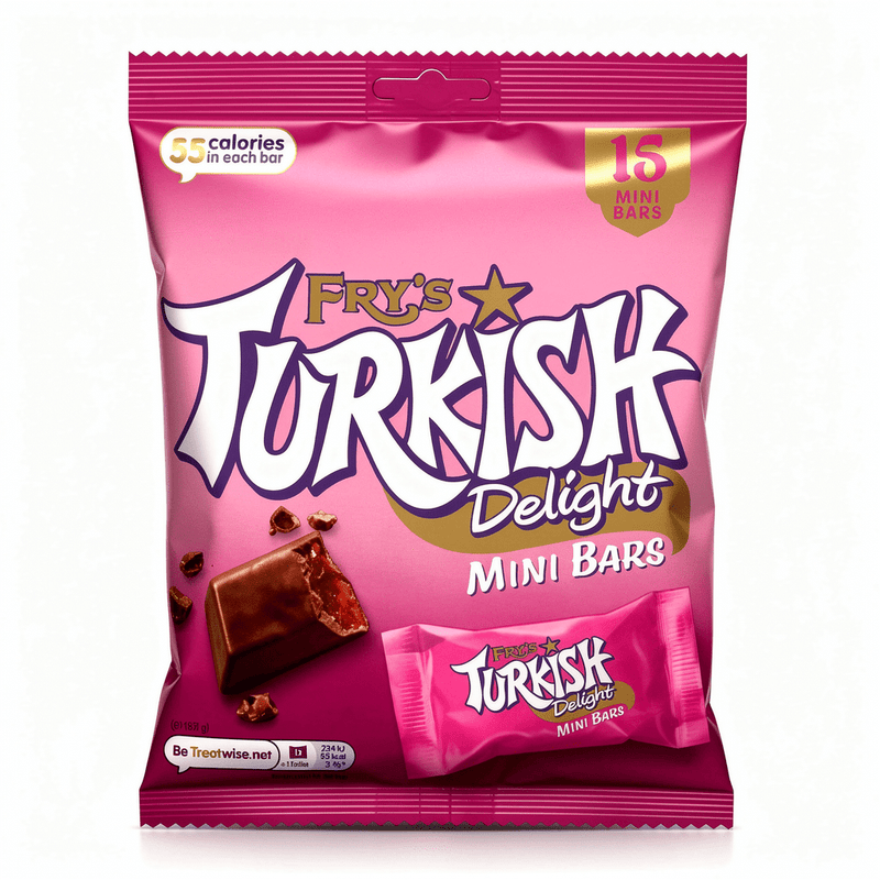 Fry's Turkish Delight Mini Bars Chocolate 15 Pack Multipack 225g