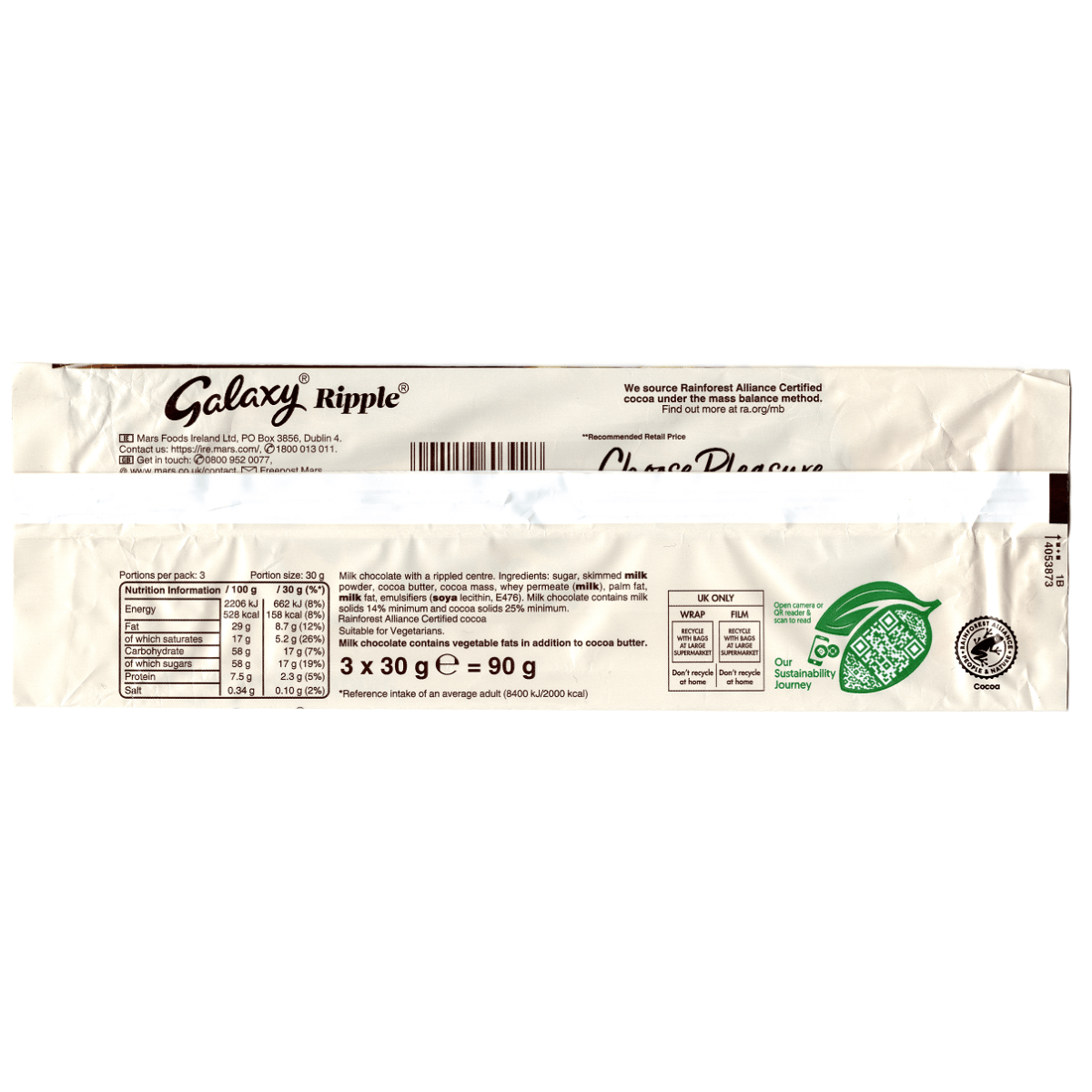 Galaxy Ripple Milk Chocolate Bars Multipack (90g) — Happy Candy UK LTD