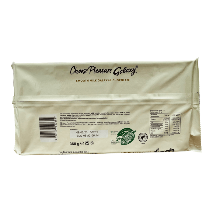 Galaxy Smooth Milk Chocolate Large Gifting Bar 360g