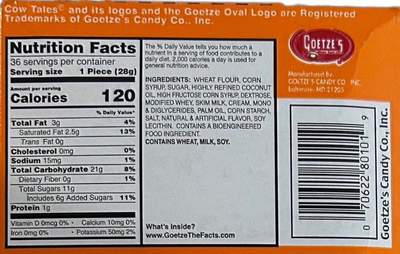 Goetze's Caramel Cow Tales (USA) 28g - Happy Candy UK LTD
