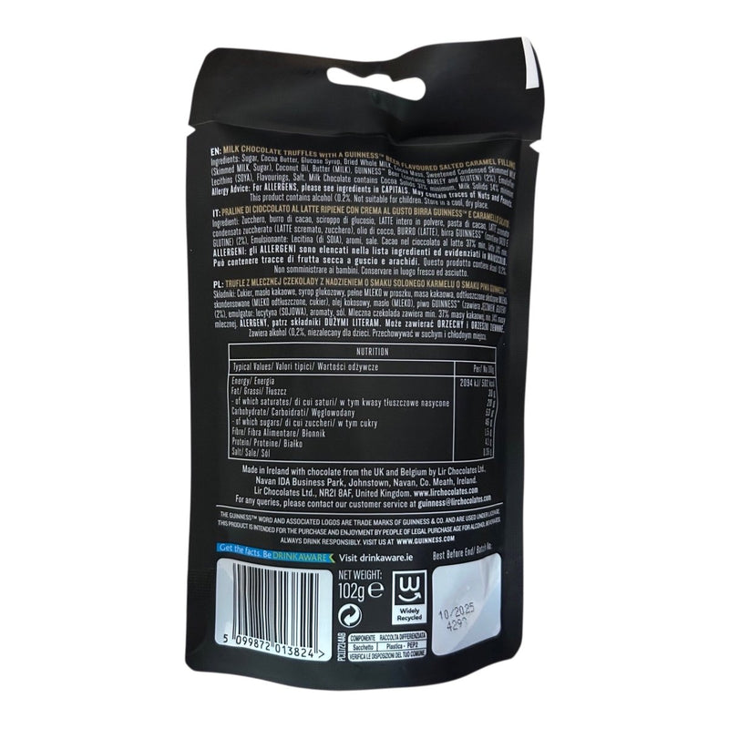 Guinness Milk Chocolate Mini Caramels Pouch 102g - Happy Candy UK LTD