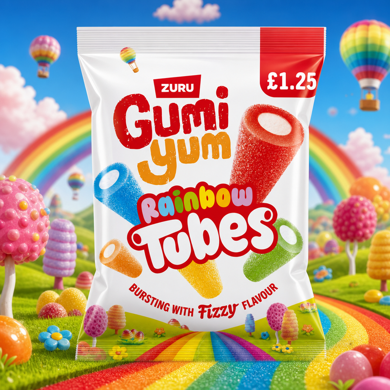 Gumi Yum Rainbow Tubes Candy Bag 120g