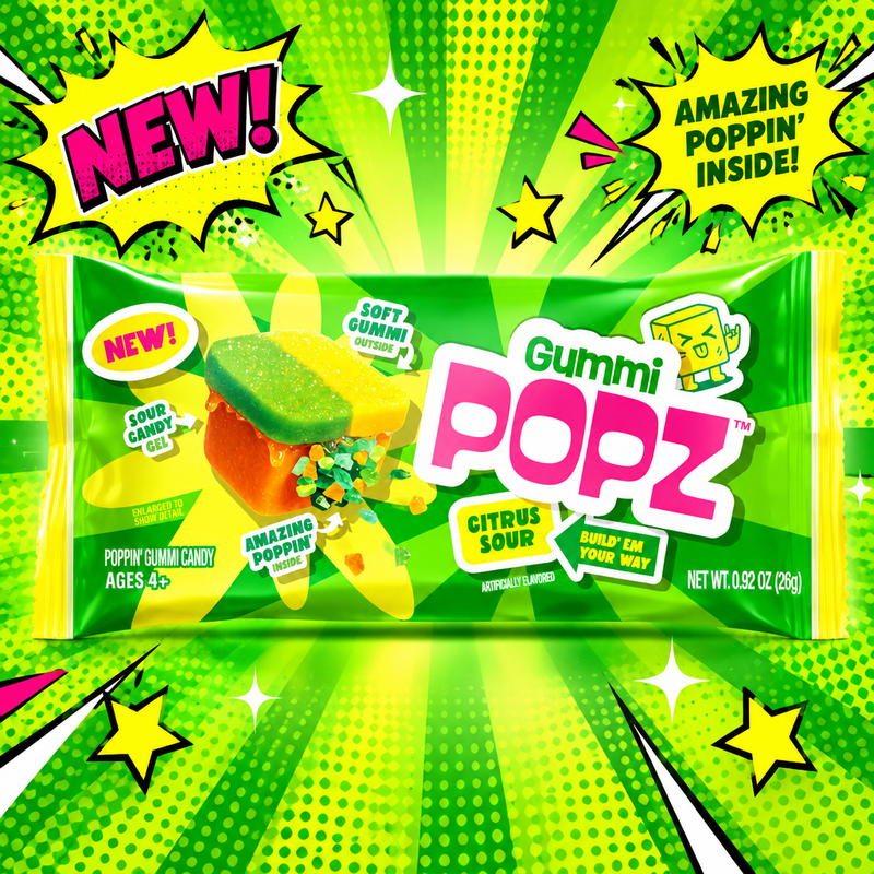 Gummi POPZ CITRUS SOUR Build-Your-Own Gummy, Gel & Popping Candy Kit 26g