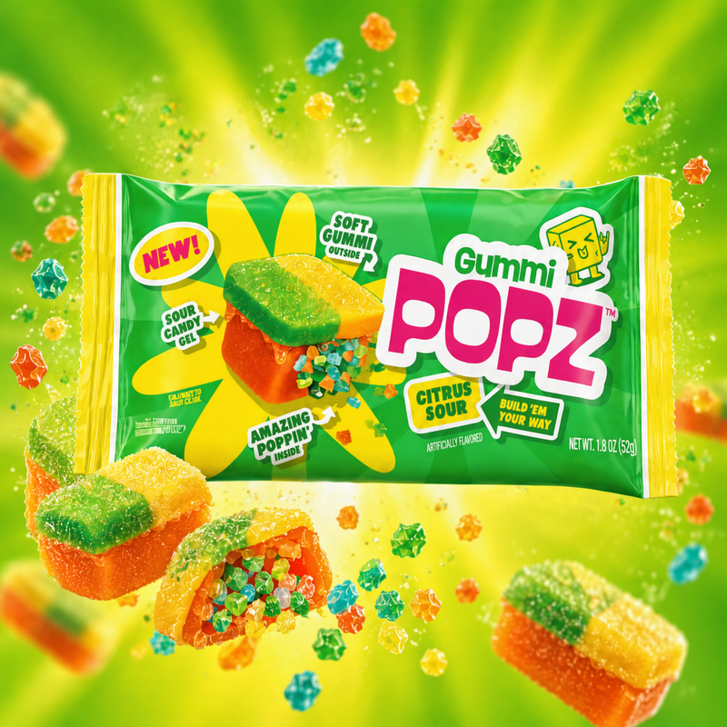 Gummi POPZ CITRUS SOUR Build-Your-Own Gummy, Gel & Popping Candy Kit 26g