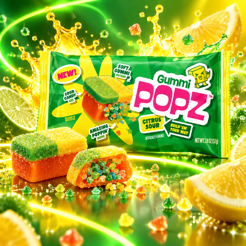 Gummi POPZ CITRUS SOUR Build-Your-Own Gummy, Gel & Popping Candy Kit 26g
