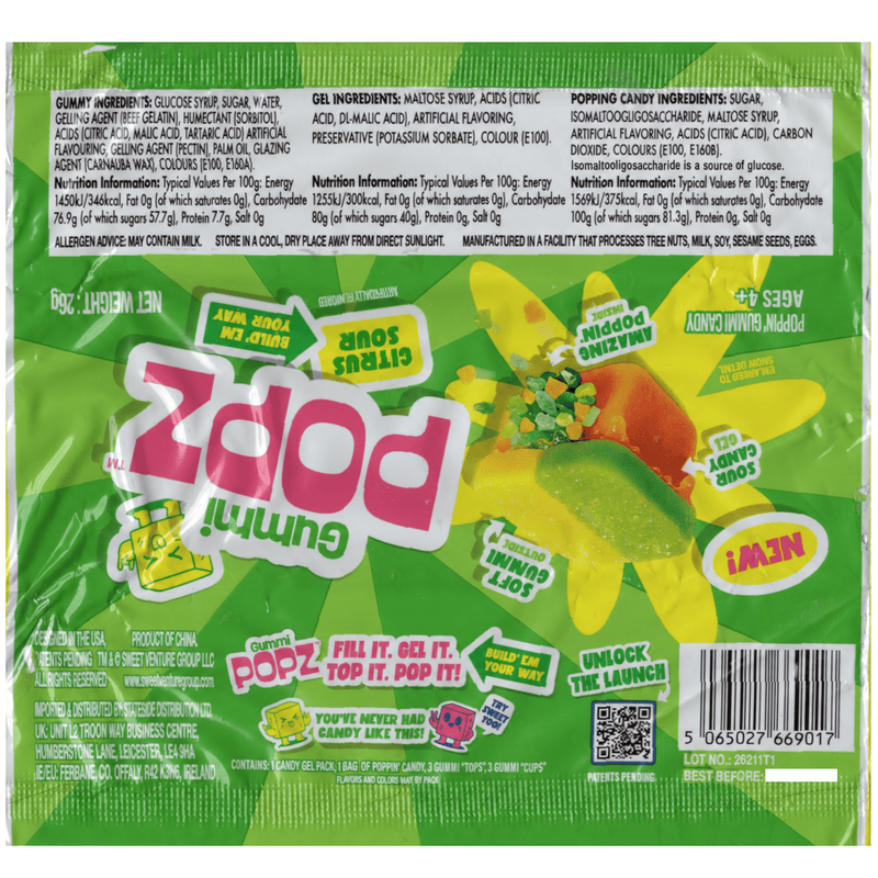 Gummi POPZ CITRUS SOUR Build-Your-Own Gummy, Gel & Popping Candy Kit 26g