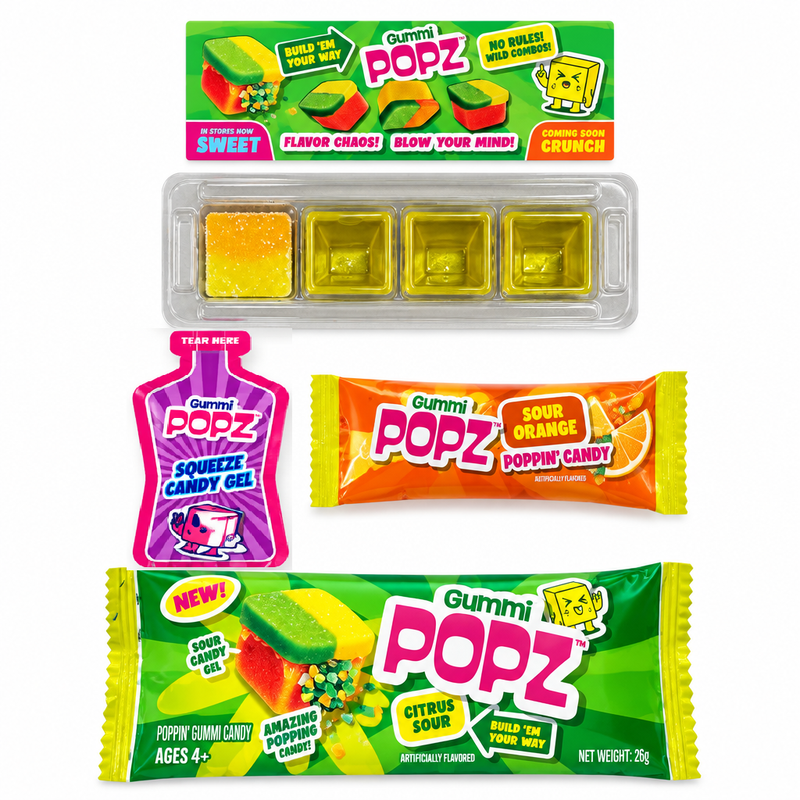 Gummi POPZ CITRUS SOUR Build-Your-Own Gummy, Gel & Popping Candy Kit 26g