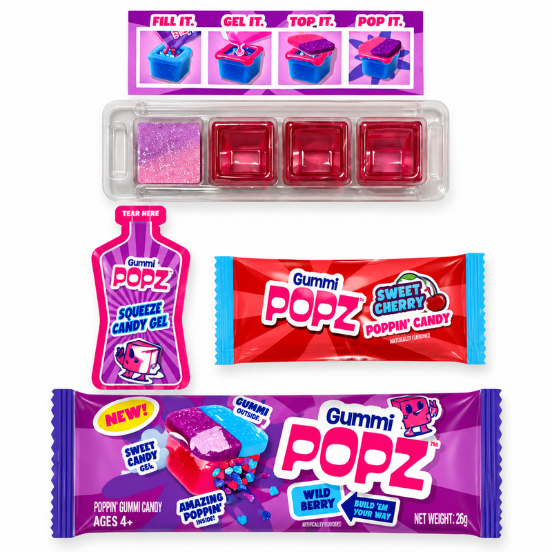 Gummi POPZ WILD BERRY Build-Your-Own Gummy, Gel & Popping Candy Kit 26g