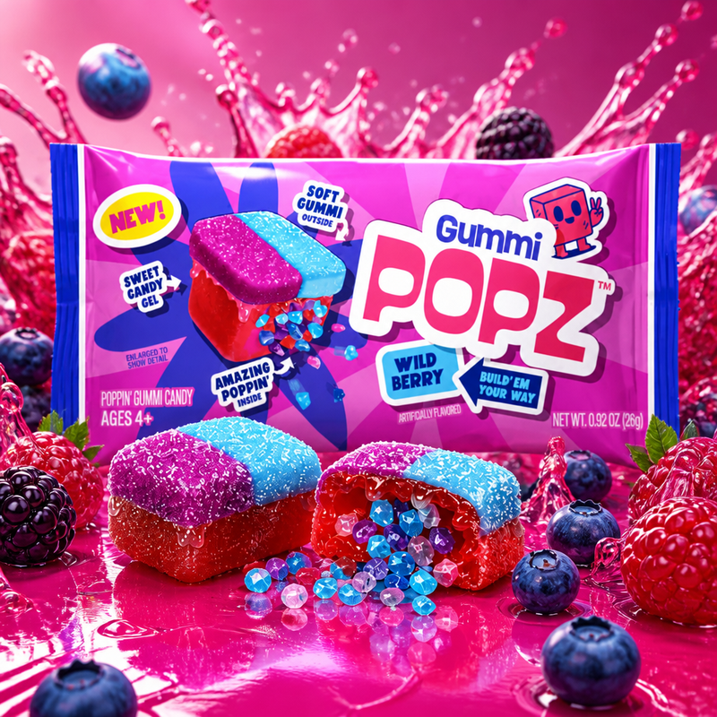 Gummi POPZ WILD BERRY Build-Your-Own Gummy, Gel & Popping Candy Kit 26g