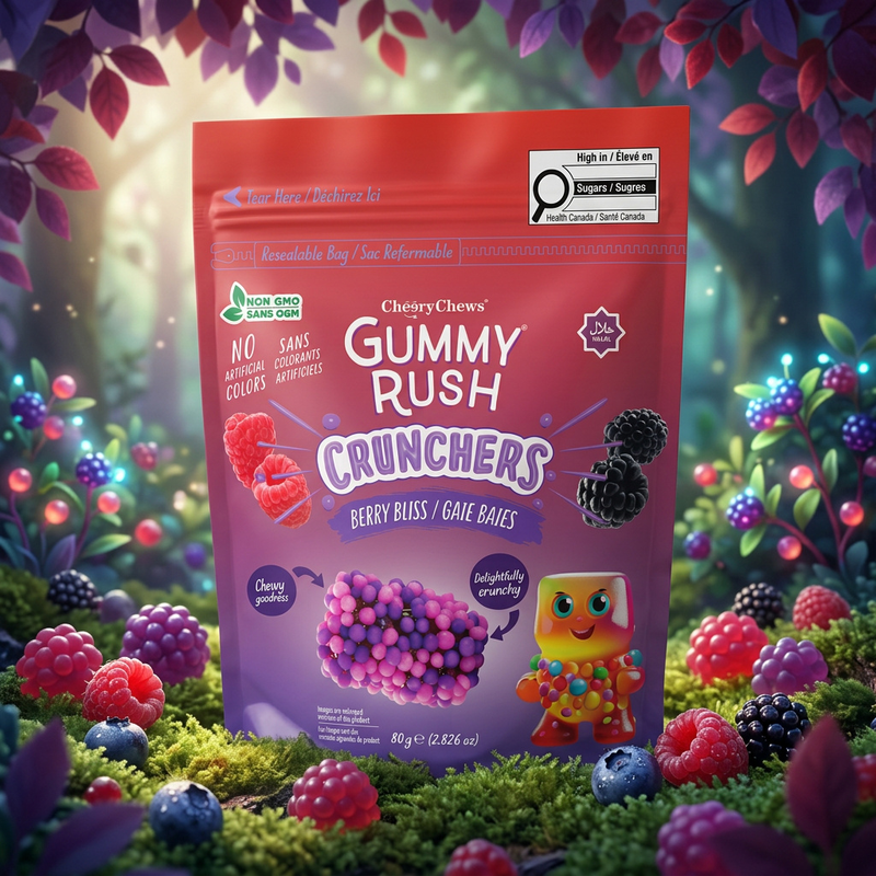 Gummy Rush Crunchers Berry Bliss Flavour Pouch 80g