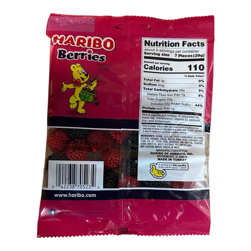 Haribo Berries Share Bag (USA) 142g - Happy Candy UK LTD
