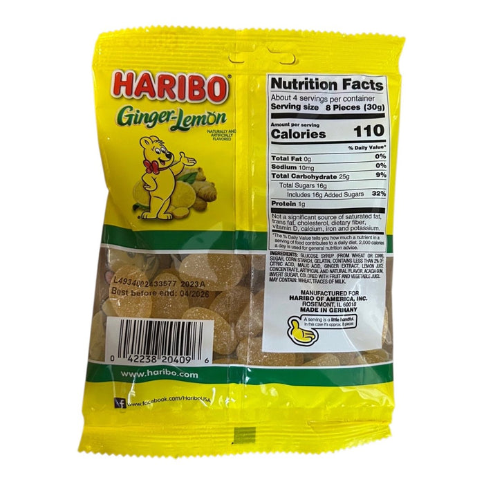 Haribo Ginger - Lemon (USA) 113g - Happy Candy UK LTD
