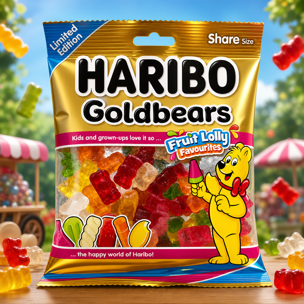 Haribo Goldbears Fruit Lolly Favourites LIMITED EDITION Sweets 160g ...