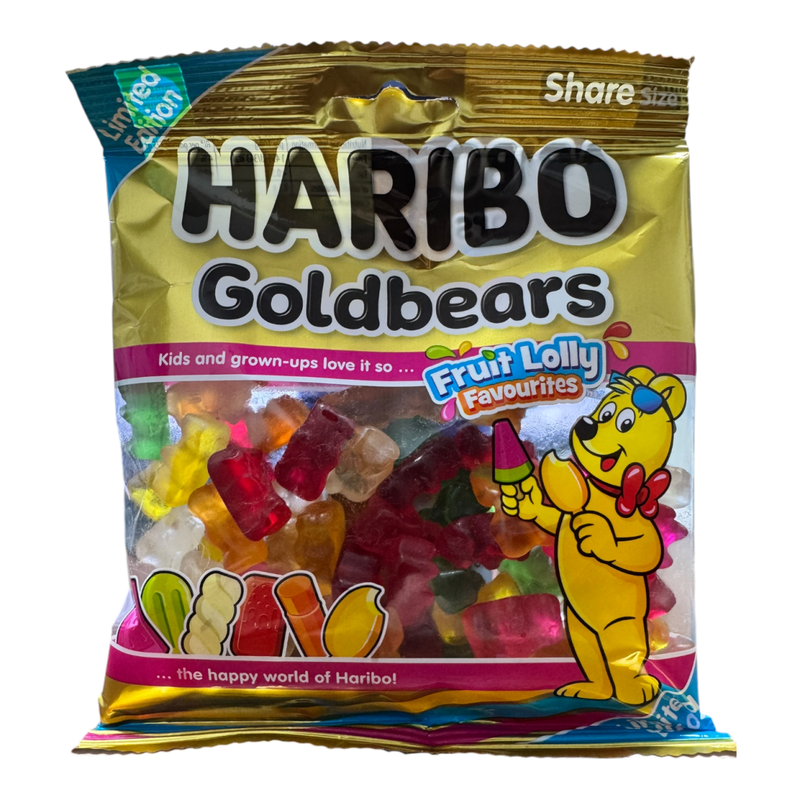 Haribo Goldbears Fruit Lolly Favourites LIMITED EDITION Sweets 160g