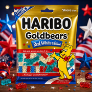 Haribo Goldbears RED WHITE & BLUE Sweets Share Bag (USA) 113g