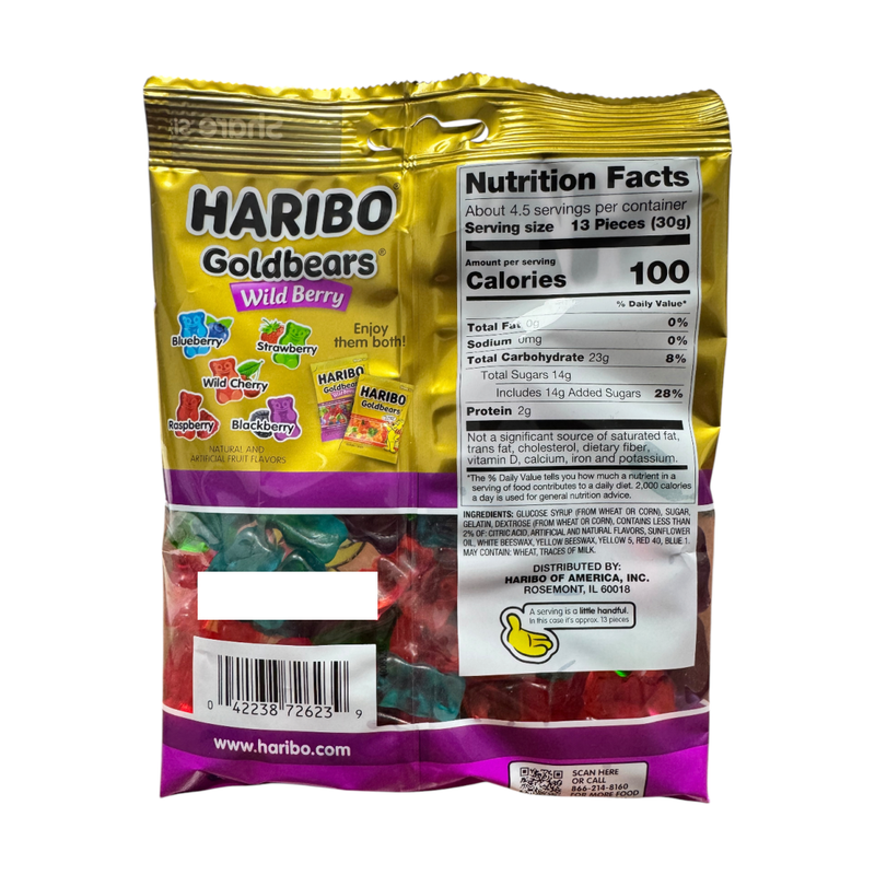 Haribo Goldbears WILD BERRY Sweets Share Bag (USA) 142g