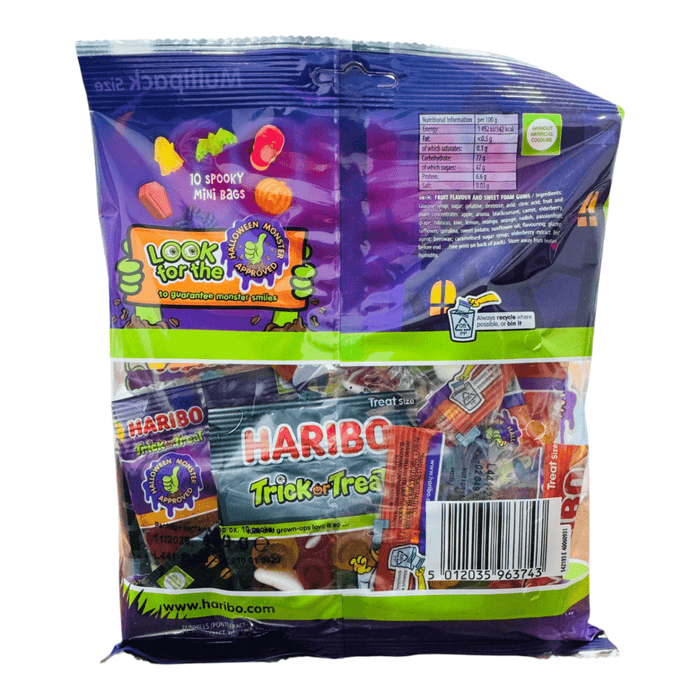 Haribo Halloween Trick or Treat 10x16g Fun Size Bags Multipack 160g - Happy Candy UK LTD