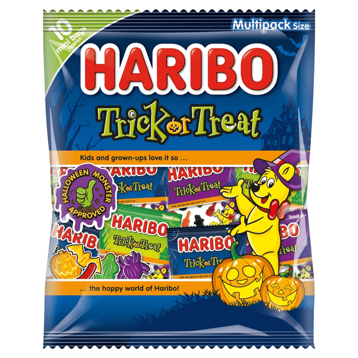 Haribo Halloween Trick or Treat 10x16g Fun Size Bags Multipack 160g - Happy Candy UK LTD