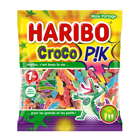 Haribo International CROCO PIK FIZZY 1KG (FRANCE) - Happy Candy UK LTD