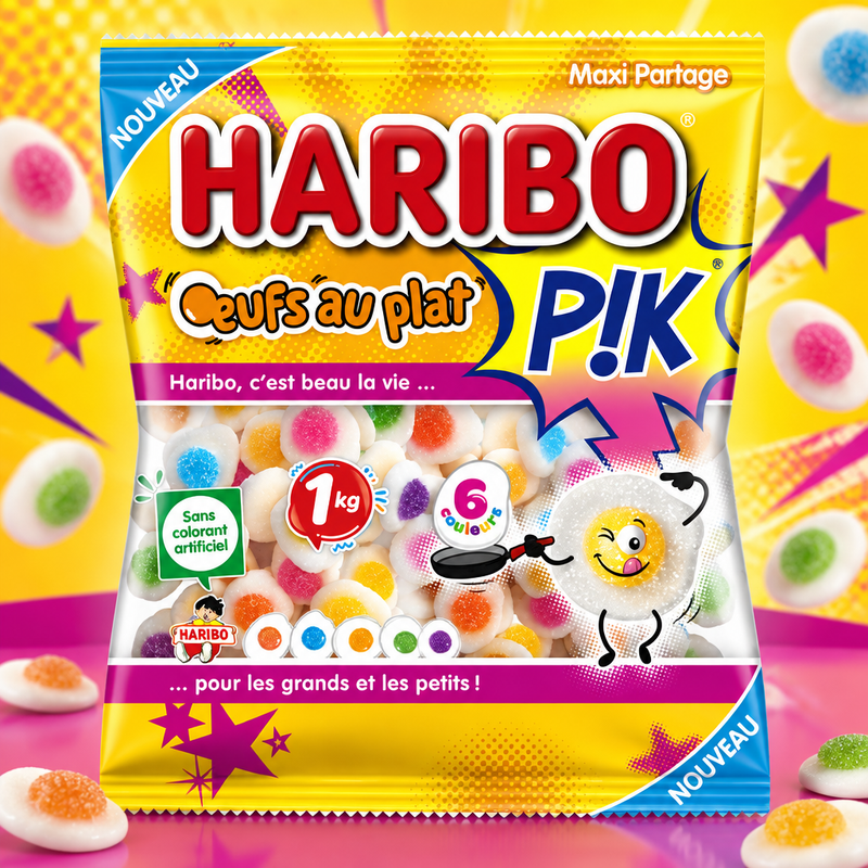 Haribo International EGGS ON A PLATE FIZZY (IMPORT) 1KG