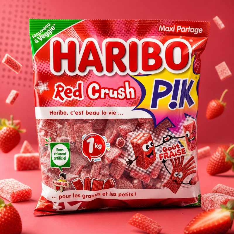 Haribo International RED CRUSH P!K (IMPORT) 1KG