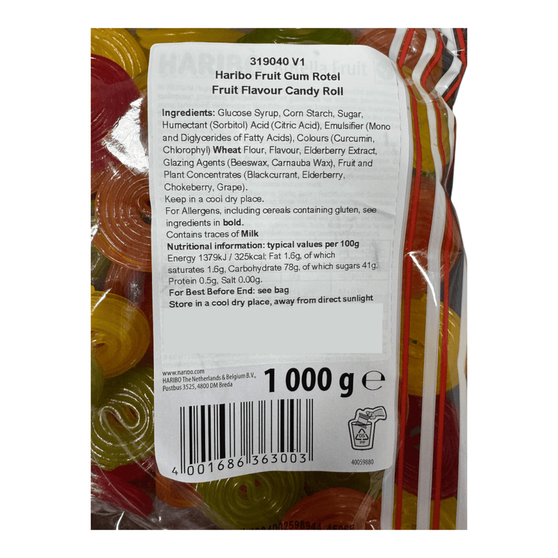Haribo International ROTELLA WHEELS 1KG (BELGIUM) - Happy Candy UK LTD