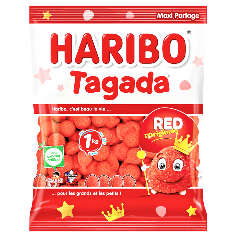Haribo International TAGADA 1KG Maxi Pack (FRANCE) - Happy Candy UK LTD