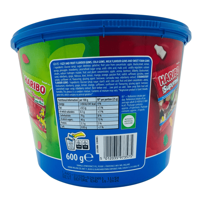 Haribo LARGE SHARING TUB 600g - Happy Candy UK LTD