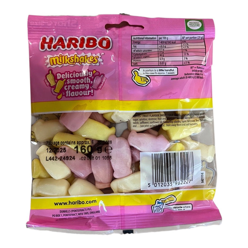 Haribo Milkshakes Share Bag 160g - Happy Candy UK LTD