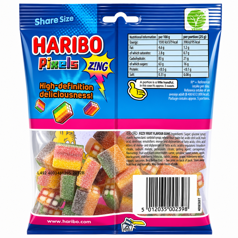 Haribo PIXELS Zing Share Bag 140g