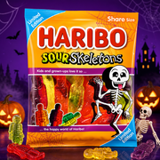 Haribo Sour Skeletons Share Bag 160g