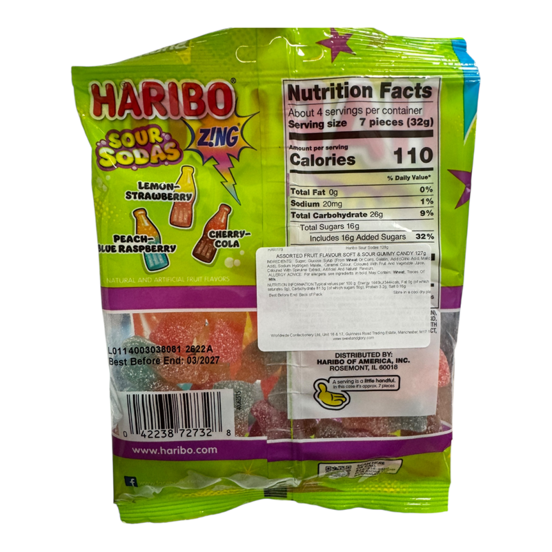 Haribo Sour Sodas Zing (USA) 127g