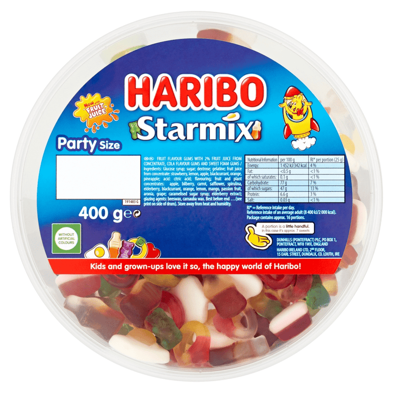 Haribo Starmix Tangfastics Supermix Party Tub 400g