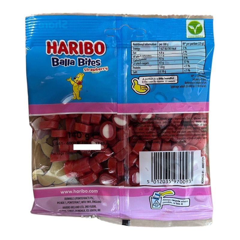Haribo Strawberry Balla Bites Share Bag 140g