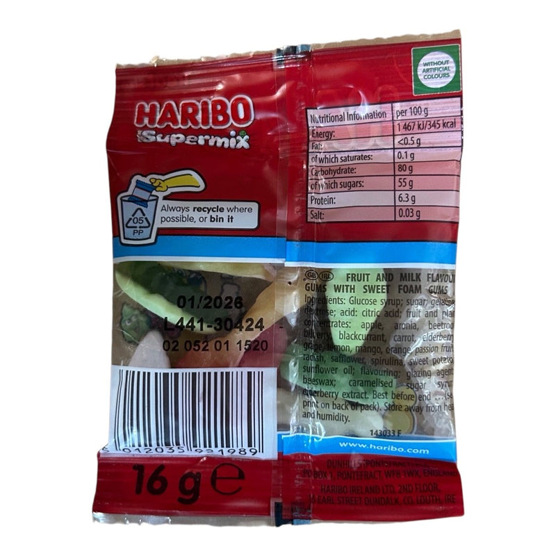 Haribo Supermix Treat Bag 16g - Happy Candy UK LTD