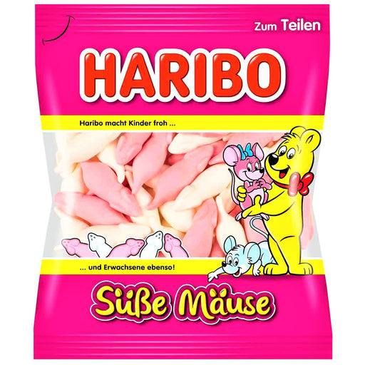 Haribo Susse Mause (Pink & White Mice) 175g (GERMANY) - Happy Candy UK LTD