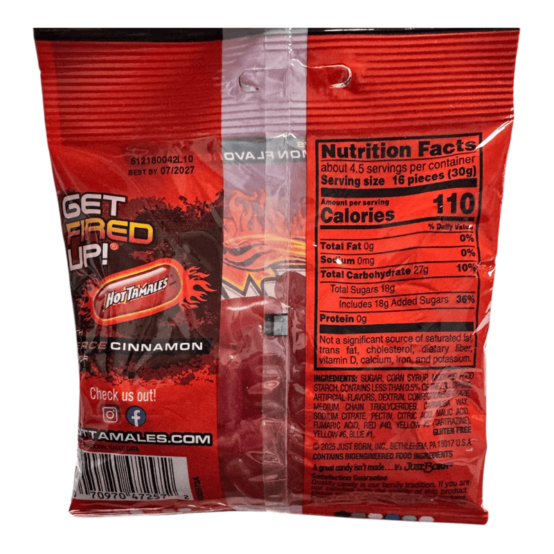 Hot Tamales Fierce Cinnamon Chewy Candies (USA) Share Bag 141g