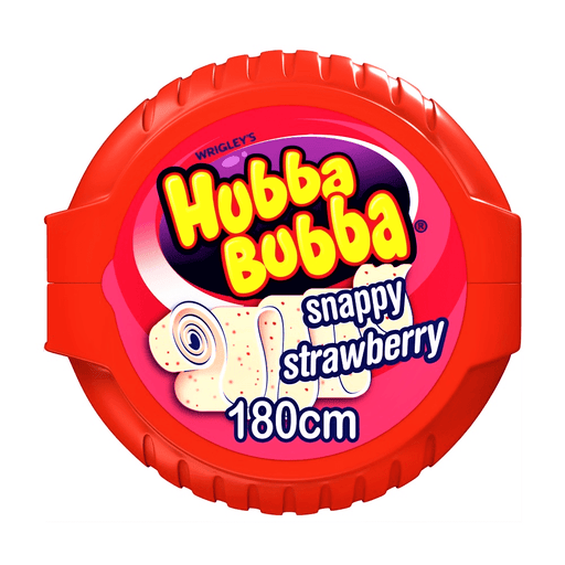 Hubba Bubba Snappy Strawberry Bubble Gum Mega Long Tape 56g - Happy Candy UK LTD