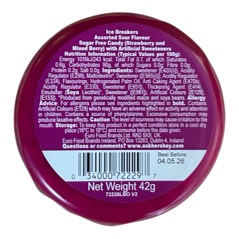 Ice Breakers Sours Strawberry & Mixed Berry 1.48 OZ (42g) USA IMPORT - Happy Candy UK LTD