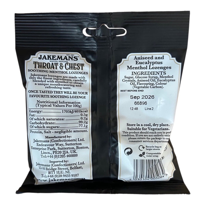 Jakemans Throat & Chest Soothing Menthol Lozenges 73g - Happy Candy UK LTD