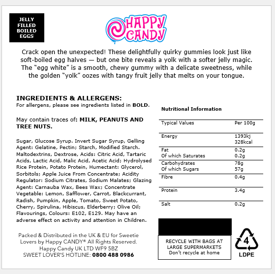 Jelly Filled Boiled Eggs Gummies