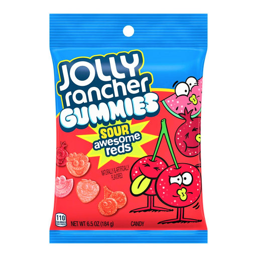 Jolly Rancher Gummies Sour Awesome Reds Share Bag (USA) 184g - Happy Candy UK LTD