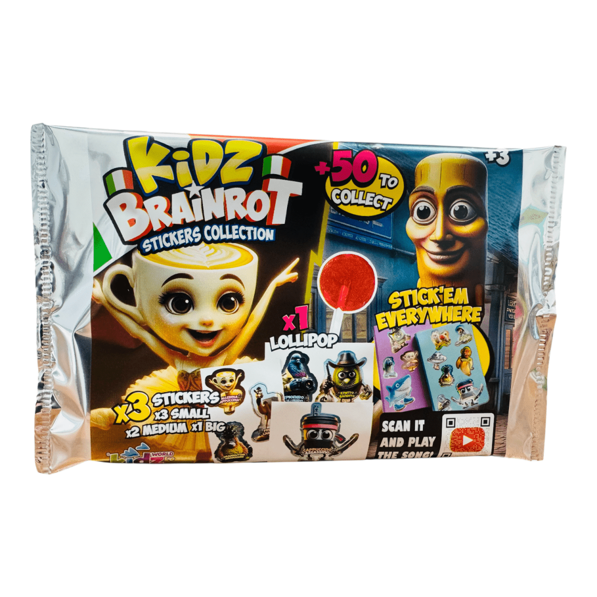 Kidz BRAINROT Stickers Collection With Lollipop — Happy Candy UK LTD